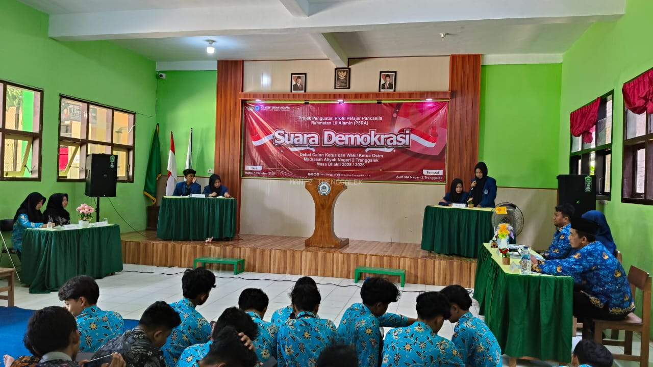 MAN 2 Trenggalek Gelar Debat Calon Ketua OSIM 2025/2026