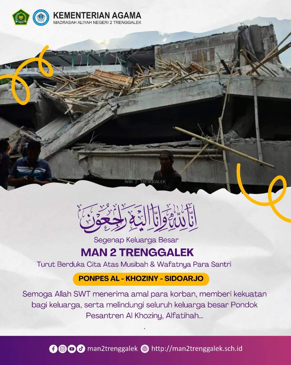 MAN 2 Trenggalek Gelar Sholat Ghoib, Doa Bersama & Penggalangan Dana untuk Korban Musibah Ponpes Al-Khoziny Sidoarjo